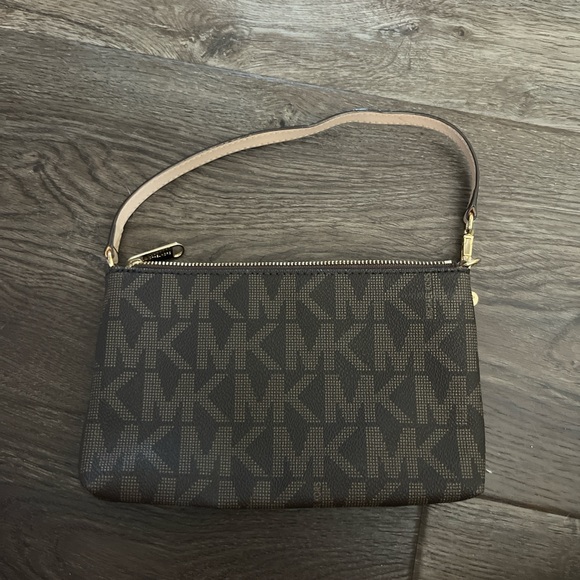 Michael Kors Brown Monogram Clutch with Gold Hardware - Picture 2 of 3